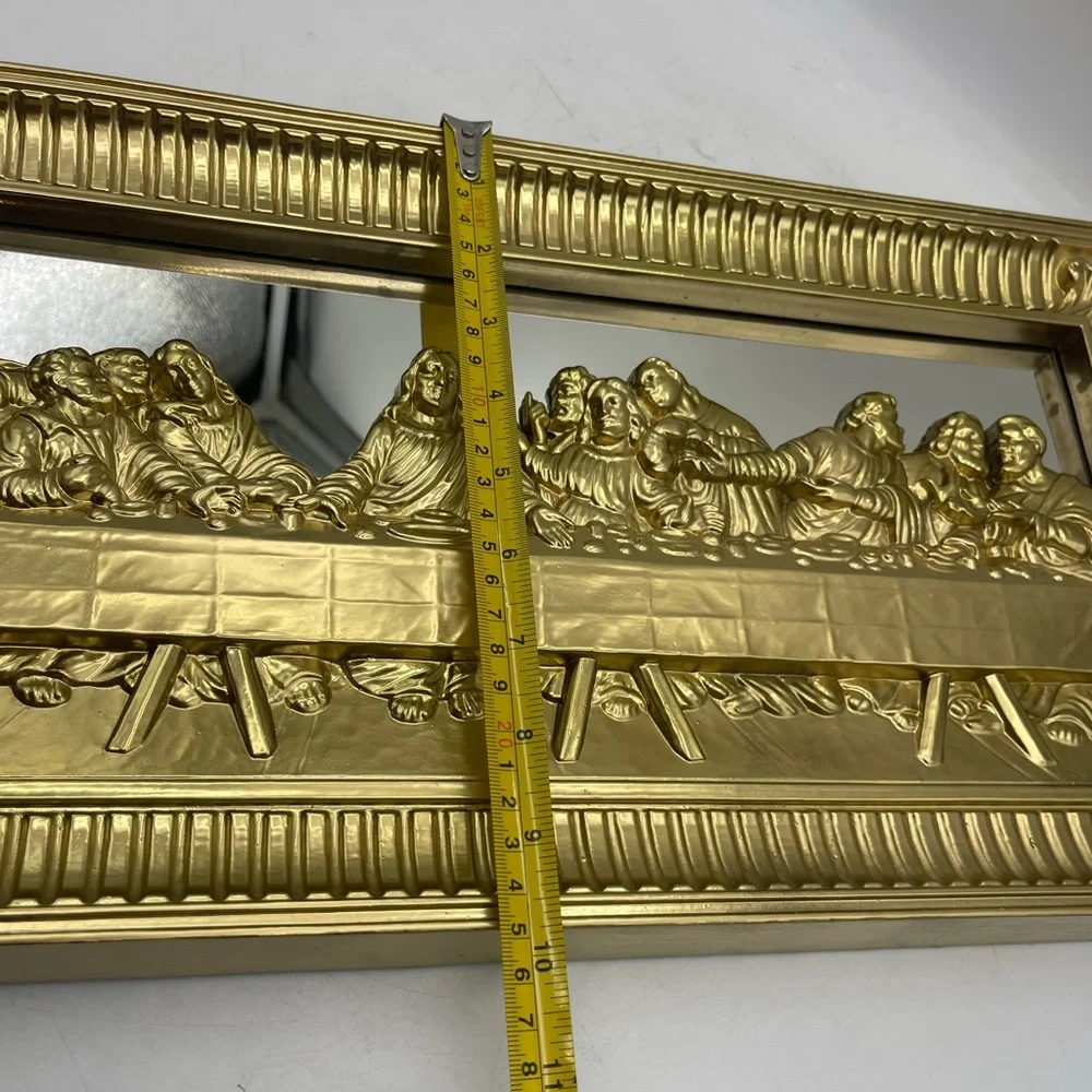 Homco: VTG “The Last Supper” 3D Religious Wall Art Decor w/ Gold Mirrored Frame